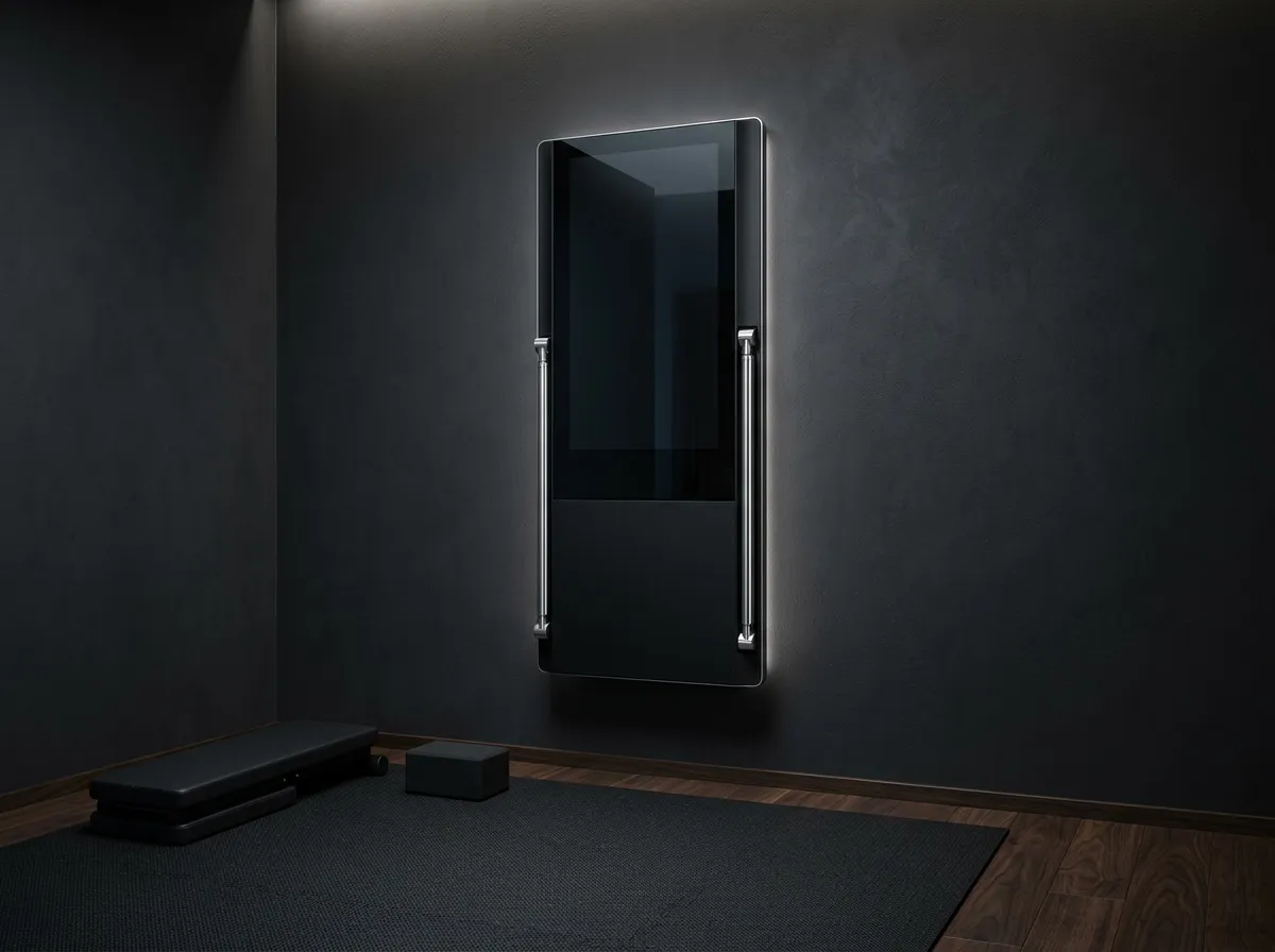 A refined home gym corner with the VANTA panel and training equipment
